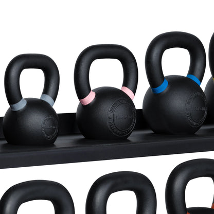 Russian Black Kettlebells (Set 4-32 KG) + Rastrelliera