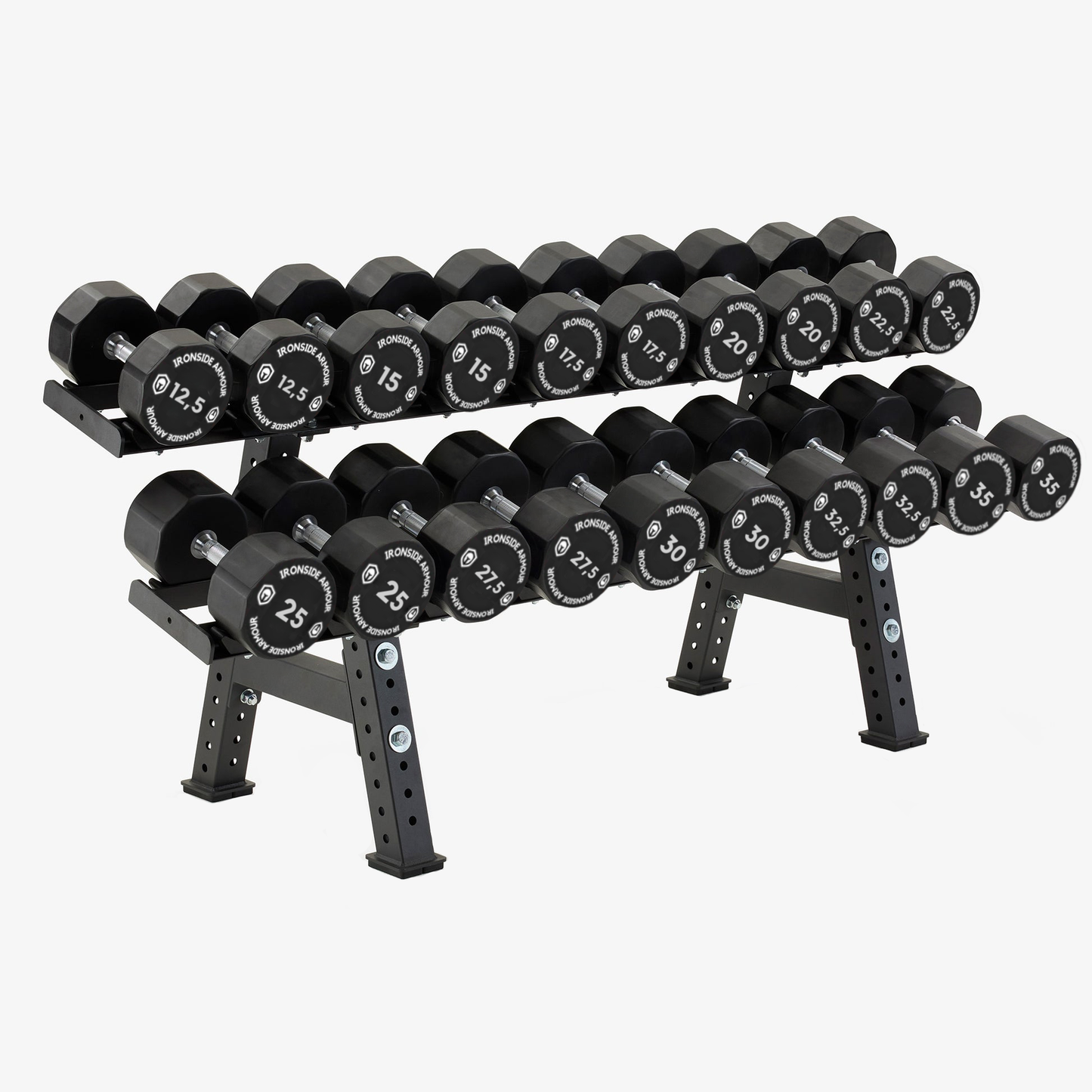 Set Manubri Pro Round + Rastrelliera | 12,5-35 KG