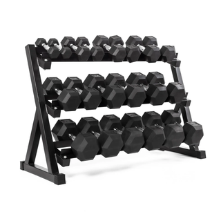 Set Manubri Pro Hex + Rastrelliera Tripla | 10 - 30 KG