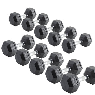 Set Manubri Pro Hex Rubber | 1 - 10 KG